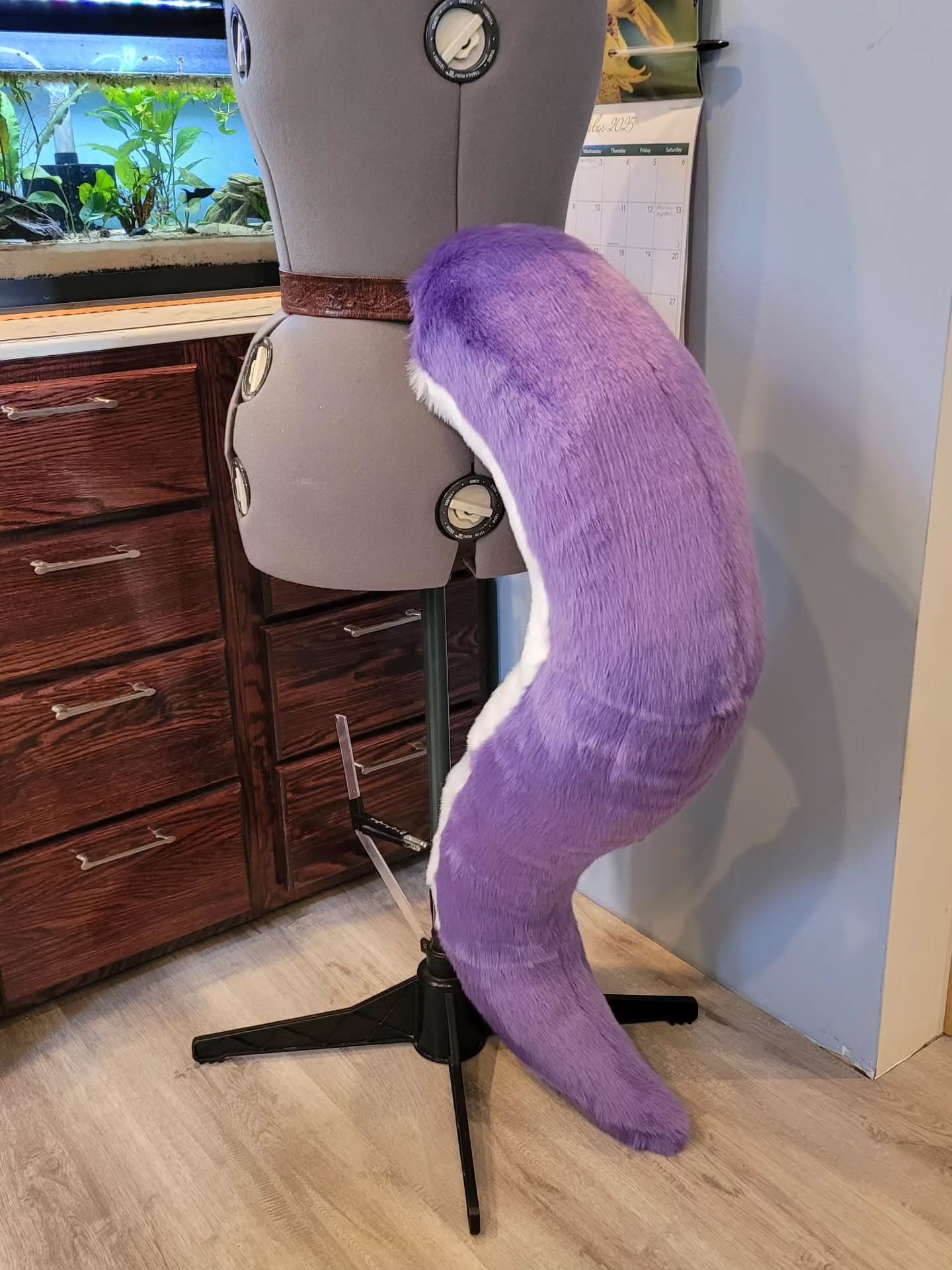 Lilac Tail — Canine Tail tail, full view on stand