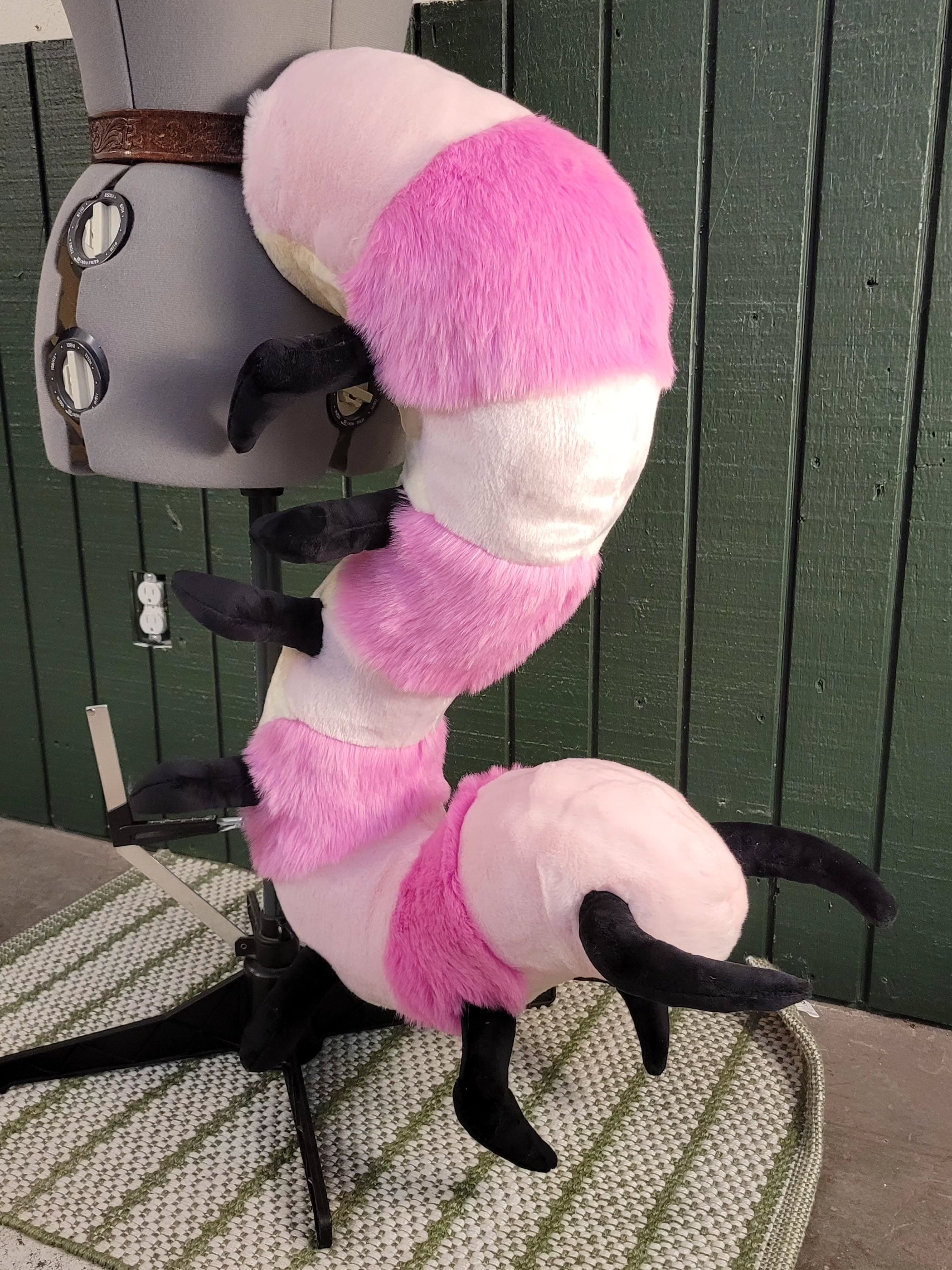 Squirm Tail — Caterpillar Tail tail, full view on stand