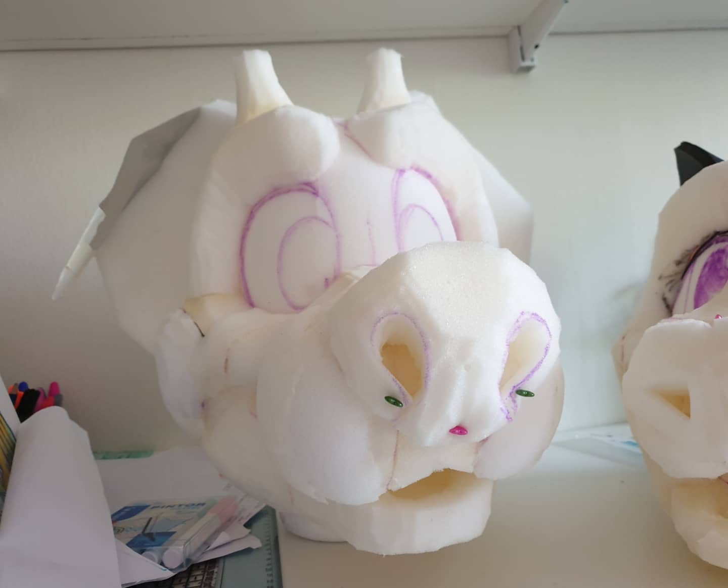 Head Base Studies — Dragon & Canine Concepts head base, dragon base front view
